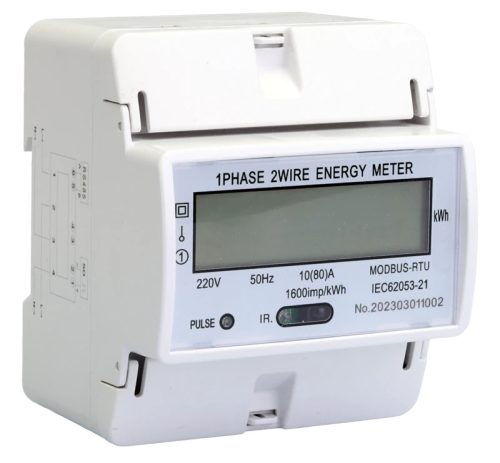 Tracon TVOF14MOD LCD kijelzésű fogyasztásmérő,közvetlen, MODBUS, 1F, 4 modul 230VAC / 10(100)A