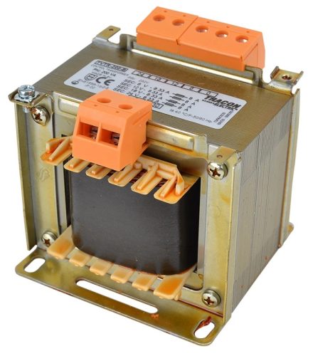 Tracon TVTR-150-B Vezérlő transzformátor ( leválasztó ), 1 fázisú, 230V/primer, 6-12-18-24V/szekunder 150VA teljesítménnyel IP00 TVTR
