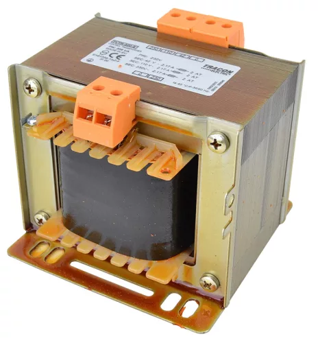 Tracon TVTR-400-E Vezérlő transzformátor ( leválasztó ), 1 fázisú, 230V/primer, 42-110-230V/szekunder 400VA teljesítménnyel IP00 TVTR
