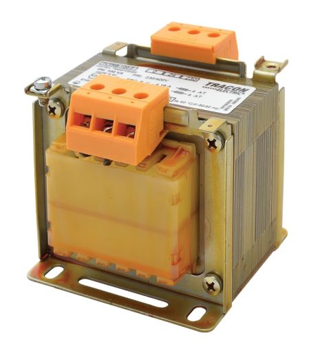 Tracon TVTRB-100-F Vezérlő transzformátor ( biztonsági ), 1 fázisú, 230-400V/primer, 24-230V/szekunder 100VA teljesítménnyel IP00 TVTRB
