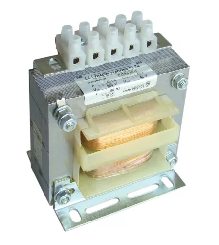 Tracon TVTRB-60-S Vezérlő transzformátor ( biztonsági ), 1 fázisú, 400V/primer, 230V/szekunder 60VA teljesítménnyel IP00 TVTRB