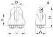Tracon U11 Sodronyszorító bilincs, U profil, acél+temperált öntvény d=10-11mm, M8