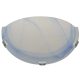 Tracon UFO-F-K, Üveg oldalfali fél UFO lámpatest, kék 230V, 50Hz, E27, max.1×60W, D=300 mm, EEI=A++,A+,A,B,C,D,E