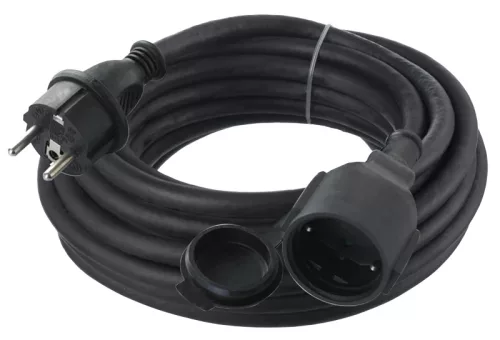 Tracon UH20RN, Univerzális hosszabbító gumi kábellel 1xSCHUKO, 20m, 16A/250VAC, 3x1,5mm2 H07RN-F, Pmax.:3680 W