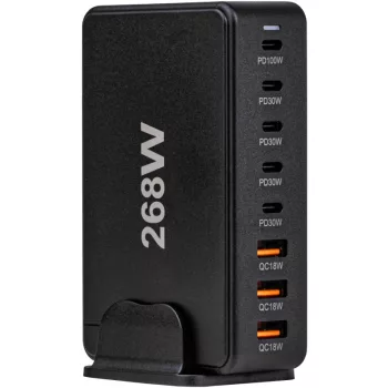 Tracon USB3A5C USB állomás 3 USB A, 5 USB-C, 268W