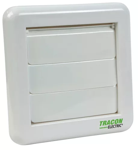 Tracon VFG100 Kültéri gravitációs zsalu fürdőszoba vent-hoz 151×151×45mm, D=96mm
