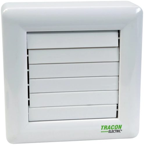 Tracon VFM100-BT Fürdőszoba vent. aut.frontzsalu, golyóscsapágy+időzítő 230 VAC, 15W, 80 m3/h, 33 dB,100 mm