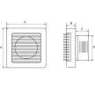 Tracon VFM100-BTH Fürdőszoba vent. aut.frontzsalu, golyóscs.+időzítő+pára 230 VAC, 15W, 80 m3/h, 33 dB,100 mm