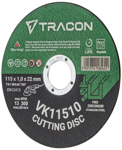 Tracon VK11510 Vágókorong 115x1,0x22mm