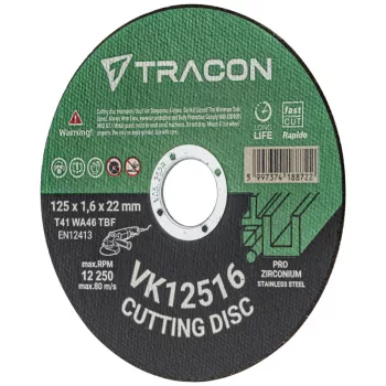 Tracon VK12516 Vágókorong 125x1,6x22mm