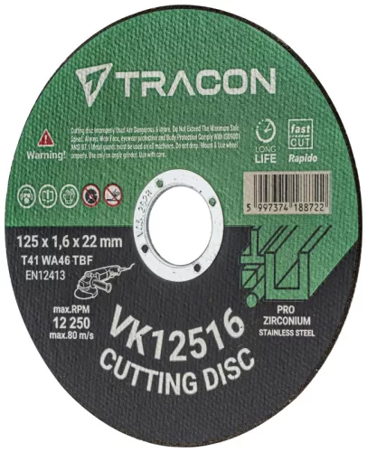 Tracon VK12516 Vágókorong 125x1,6x22mm