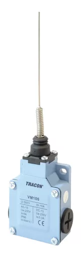 Tracon VM106 Helyzetkapcsoló, rugós-pálcás fémházas 1×NO+1×NC, 6A/230V AC, IP66
