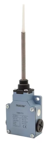 Tracon VM171 Helyzetkapcsoló, rugószáras (műanyag+acél) 1×NO+1×NC, 6A/230V AC, IP66