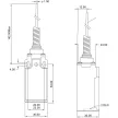 Tracon VP106 Helyzetkapcsoló, rugószáras 1×NO+1×NC, 6A/230V AC, 125mm, IP65