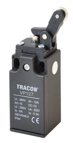 Tracon VP127 Helyzetkapcsoló, nyomógörgős 1×NO+1×NC, 6A/230V AC, IP65