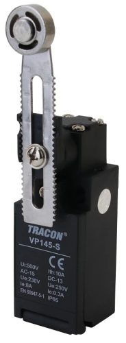 Tracon VP145-S Helyzetkapcsoló, lengőkar-görgő 2×NO+2×NC, 6A/230V AC, 30-60mm, IP65
