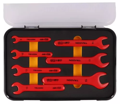 Tracon VSET7 7 darabos 1000 V-ra szigeteltcsavarkulcs készlet 1000V, CR-V, 8-19mm