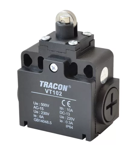 Tracon VT102 Helyzetkapcsoló, görgős 1×NO+1×NC, 6A/230V AC, IP65