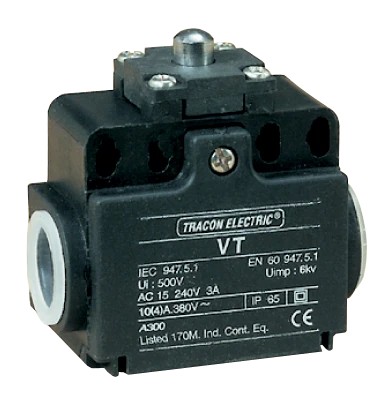 Tracon VT110 Helyzetkapcsoló, kúpos-ütközős 1×NO+1×NC, 6A/230V AC, IP65