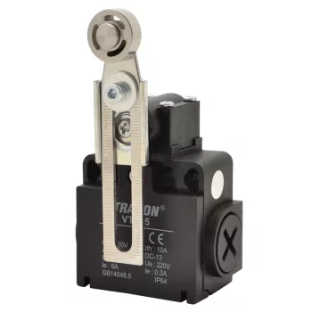   Tracon VT145 Helyzetkapcsoló, lengőkar-görgő 1×NO+1×NC, 6A/230V AC, IP65