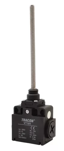 Tracon VT181 Helyzetkapcsoló, rugószáras (acél) 1×NO+1×NC, 6A/230V AC, IP65