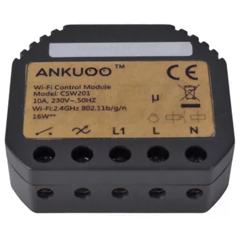   Tracon WANKUOOCSW201, Kapcsoló mögé szerelhető wifi vezérlőegység 230 V, 50 Hz, 10 A, MAX. 2300 W, Wi-Fi: 2.4 GHz