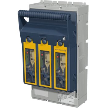   Tracon KETO-00-3/F/ESL Szakaszolókapcsoló-biztosító, szerelőlapra, lapos csatlakozó 690VAC, 440VDC, 160A, 3P, NH00, M8