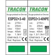 Tracon ESPD2+3-40-3+1P T2+T3 AC típusú túlfeszültség levezető, egybeépített Uc:275V; In:20kA; Imax40kA; Uoc:10kV; Up:1,3/1,5kV; 3+1P