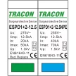 Tracon ESPD1+2-12.5-1+1P T1+T2 AC típusú túlfeszültség levezető, cserélhető betéttel Uc:275V; Iimp:12,5kA; In:20/40kA; Imax:50kA; Up:1,3kV; 1+1P