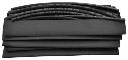 Tracon ZSBB-SET, Zsugorcső készlet, vékonyfalú, 2:1 zsugorodás, fekete 15×150mm, POLIOLEFIN