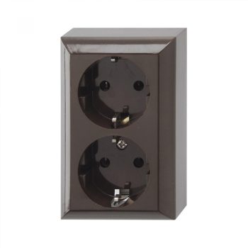   GAO 2 férõhelyes földelt aljzat, beltéri, Business Line IP20, barna ( 0510076777 )