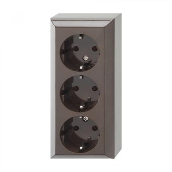   GAO 3 férõhelyes földelt aljzat, beltéri, Business Line IP20, barna ( 0510089777 )