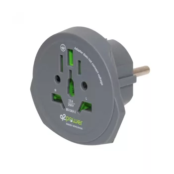   Q2 power 1.100100-TH Utazóadapter "World to Europe" Q2