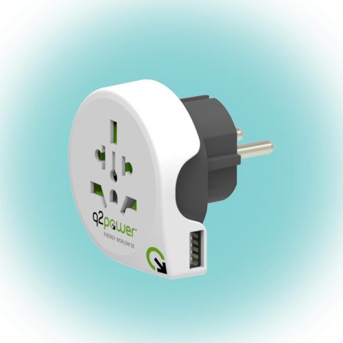 Q2power 1.100110 Utazóadapter, World to Europe USB ( 1.100110 )