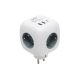 Home CUBE1 kocka elosztó USB töltővel, 3 aljzat gyermekvédelemmel, 1db USB C, 2db  USB A, max. 3680 W