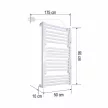 HOME FKTW345W fali elektromos törölközőszárító, 345 W, visszajelző LED, 4 program, IPX1, 2 zónás vezérlés, fehér színű