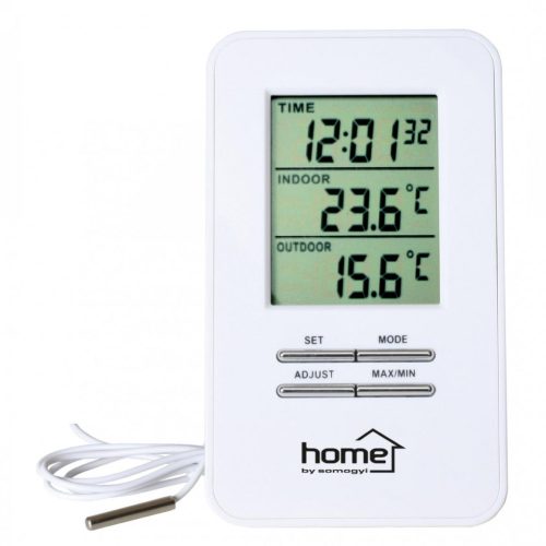HOME HC 12 Vezetékes külső-belső hőmérő órával ( HC 12 )