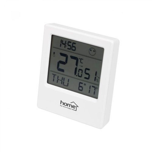 HOME Hő- és páratartalom-mérő, órával ( HC 16 )