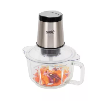   HOME HGAP15 aprító, 400 W, 1,8 L üvegtál, 2 gomb, 2 sebességfokozat, STOP funkció, túlmelegedés elleni védelem, 2 kg