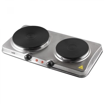   HOME Rezsó, rozsdamentes, dupla hordozható főzőlap, 1500 W + 1000 W ( HG R 04SS )