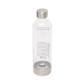   Home HGSZG1000P vizes palack, HGSZG1000 szódagéphez, BPA mentes, PET műanyag, rozsdamentes acél fedő és talp, 1 L, 850 ml szénsavasítható