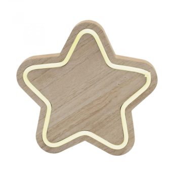   HOME LED-es fa asztali dísz, csillag, neon-light, melegfehér ( KAD 27 )