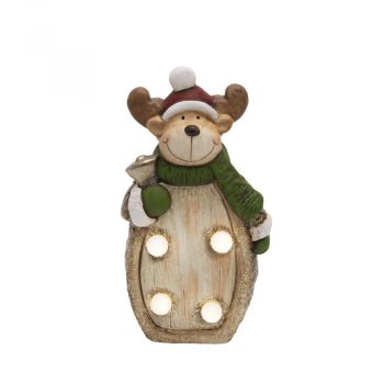   HOME KDC 17 LED-es kerámia asztali dísz, rénszarvas ( KDC 17 )