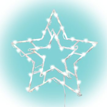   HOME KID503WW csillag ablakdísz, 35 db melegfehér LED, 2 tapadókorong, fehér tápkábel, 33 x 28 cm