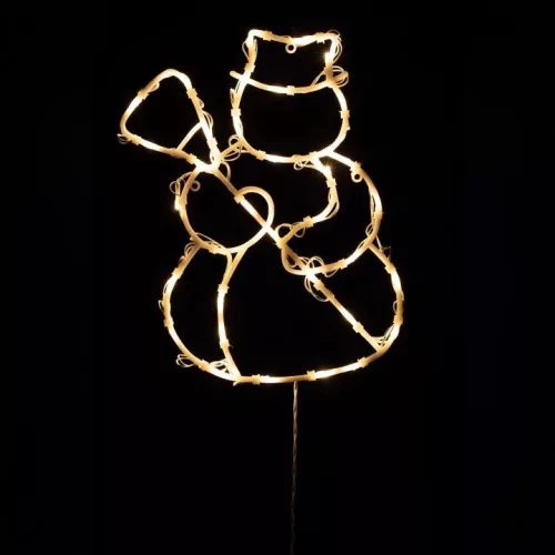 HOME KID507WW LED-es hóember ablakdísz, 35db melegfehér LED, időzítő, adapteres tápellátás, kül- és beléri kivitel
