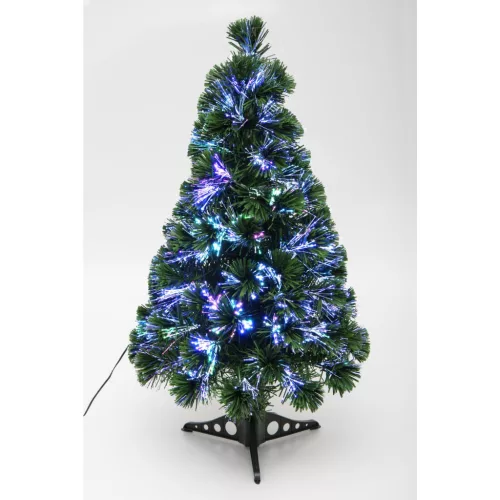 HOME KIX80LED LED-es műfenyő, 80 cm, optikai szálas, folyamatos színváltás, műanyag talp, hálózati tápellátás, beltéri kivitel