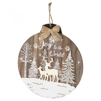   HOME KLW 32 Fa ablak-, ajtódísz, melegfehér LED, beltéri, fa ablak-, ajtódísz