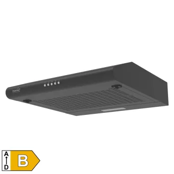   HOME Konyhai páraelszívó STORM 50 cm, fekete színben, 3 sebességfokozat, 1,5W-os LED lámpával, max. 38W teljesítmény, max. légszállítás 190 m3/h, 61dB, B energiaosztály ( KPE 5019B )