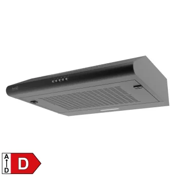   HOME Konyhai páraelszívó HURRICANE 60 cm, fekete, 2 motoros kivitel, 3 sebességfokozat, 1,5W-os LED lámpával, max. 200W teljesítmény, max. légszállítás 380 m3/h, 66dB, D energiaosztály ( KPE 6038B )