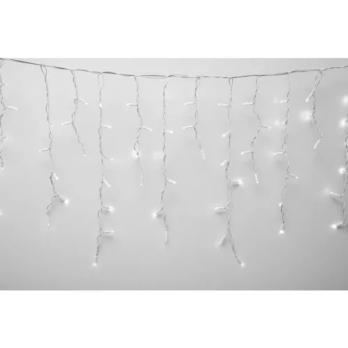 HOME KSFW200WW sorolható fényfüggöny, 4 méter, 200db melegfehér LED, fehér vezeték, kül- és beltéri kivitel